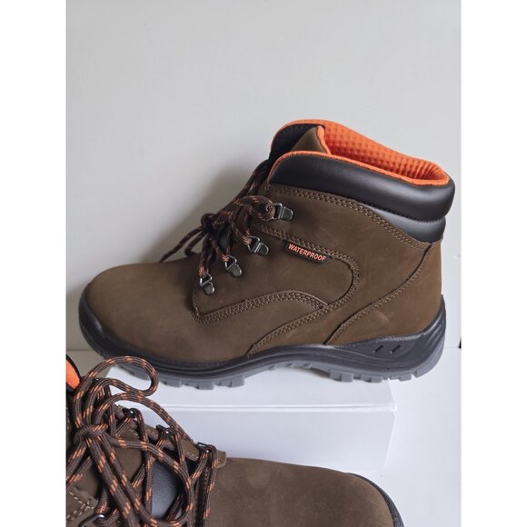 Hytest Knox Direct Attach Steel Toe 6” Brown Waterproof Work Boots Size 14 Wide - Picture 4 of 13
